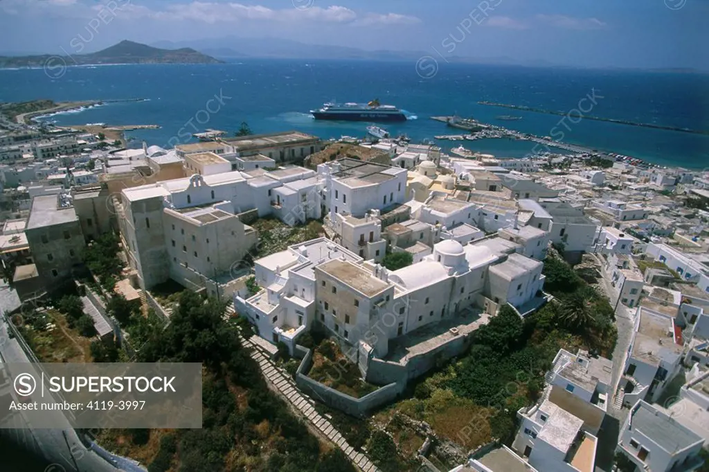 Aerial photograph of the Greek island of Naxos