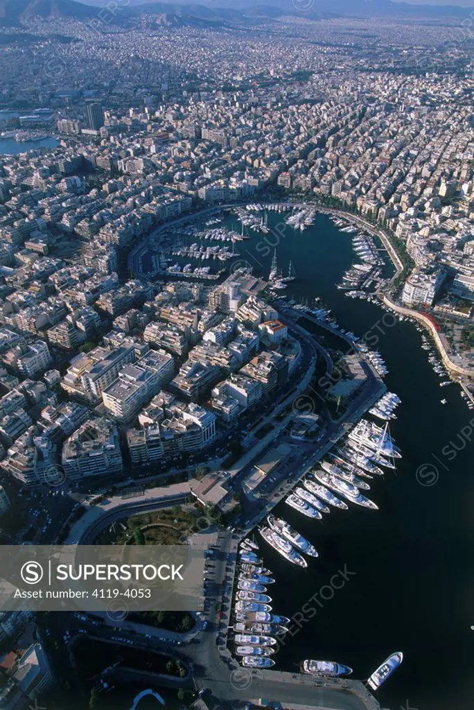 Aerial photograph of the Zea marina in the Greek city of Piraeus