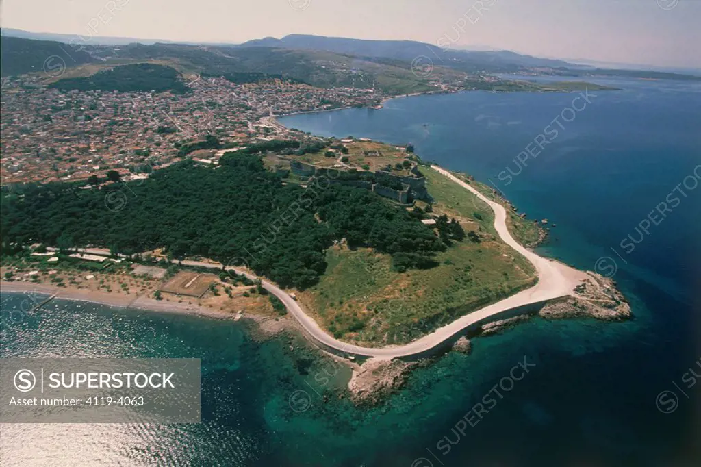 Aerial photograph of the Greek island of Lesvos