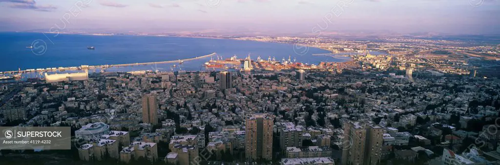 Panoramic image of the bay of Haifa