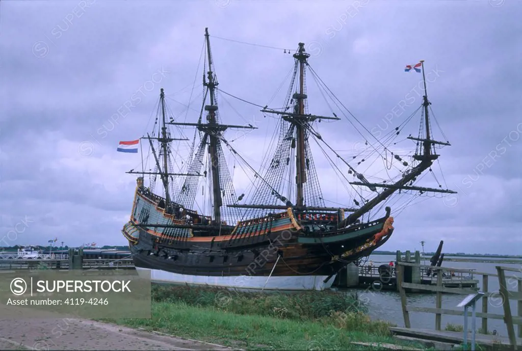 Photograph of an old warship of Holland´s navy