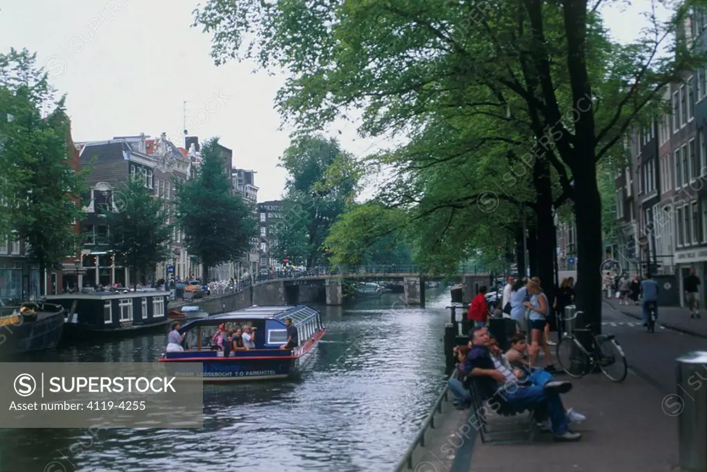 Photograph of the streets and canals of Amsterdam