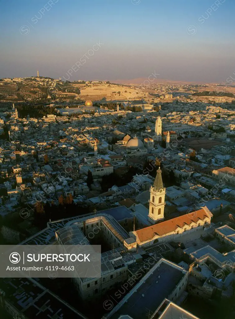 Aerial photograph of the Christian Quarter of the old city of Jerusalem