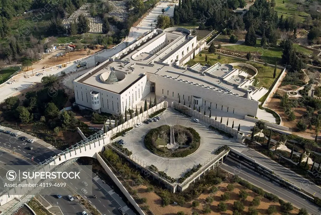 Aerial photograph of the Israeli Supreme Court in Western Jerusalem