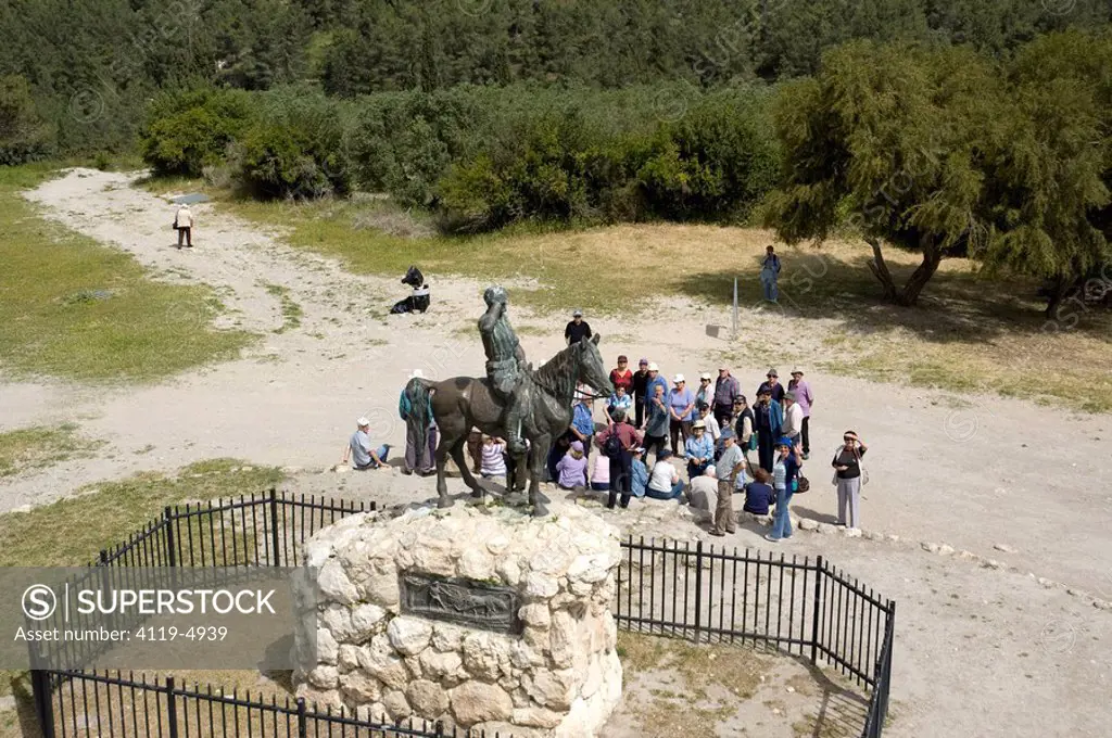 Aerial photograph of the Guardian monument in the lower Galilee