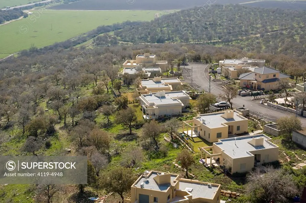 Aerial photograph of the village of Giv´at Ella in the lower Galilee
