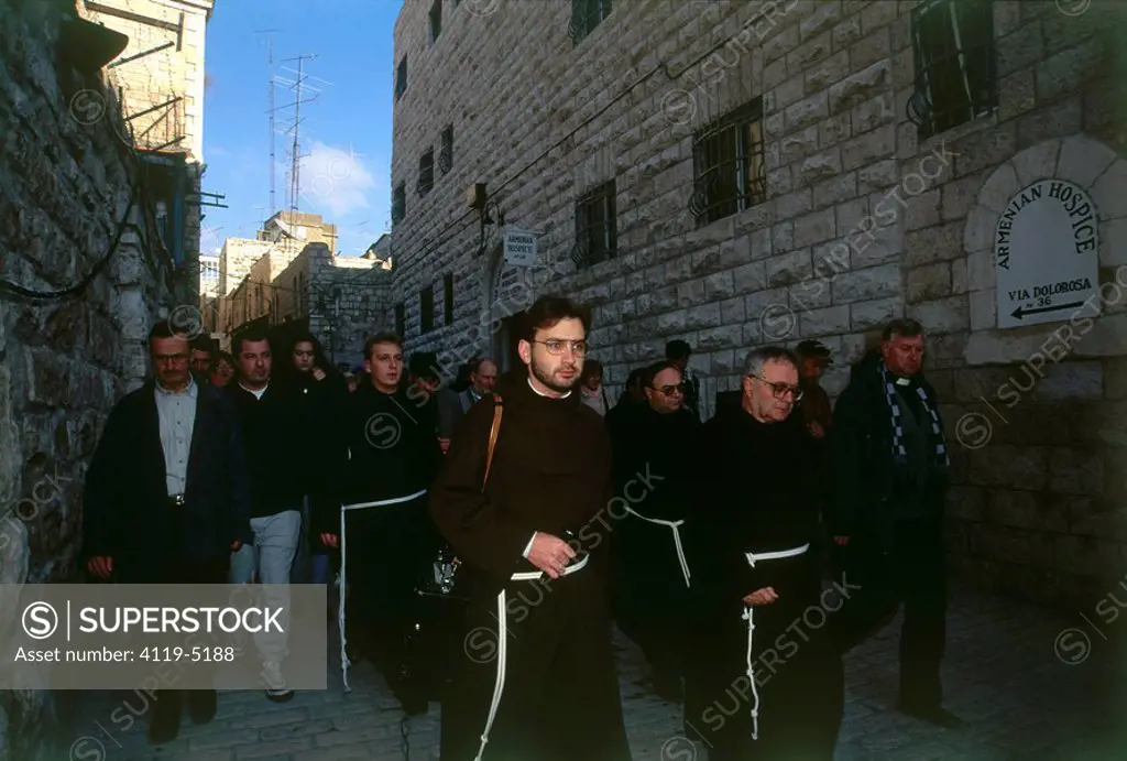 Photograph of the Via Dolorosa in the old city of Jerusalem
