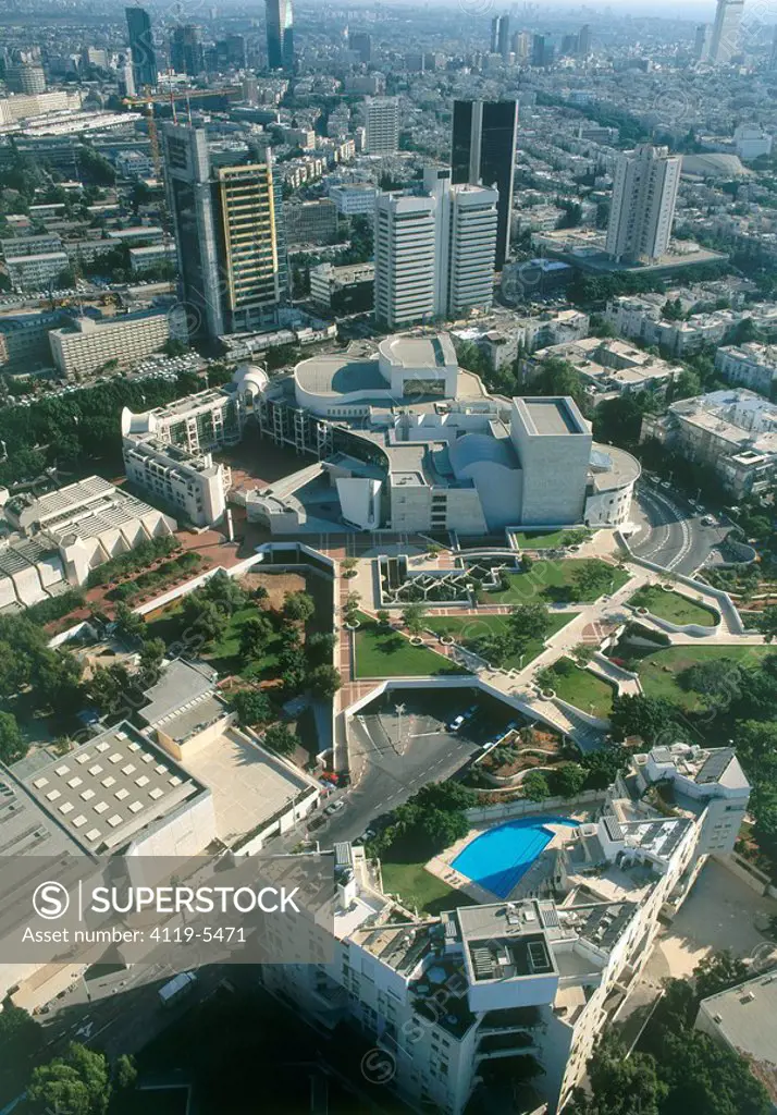 Aerial view of the kamery theater in Tel Aviv