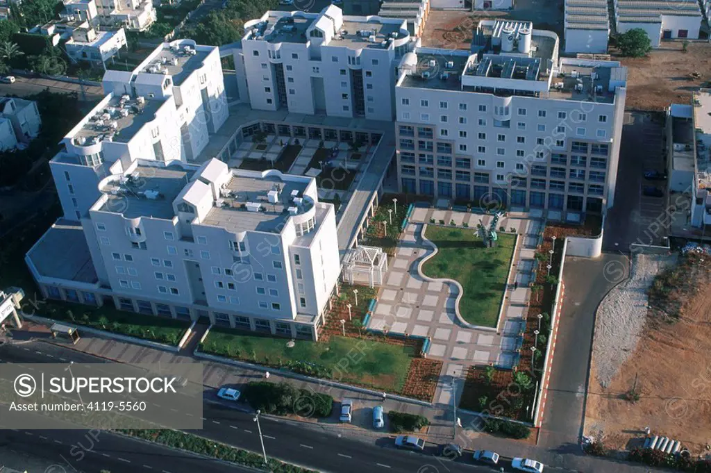 Aerial photograph of a Home for the Elderly in Neot Afeka neighborhood in northern Tel Aviv