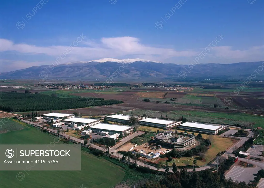 Aerial photograph of the Industrial center of Tefen in the Upper Galilee
