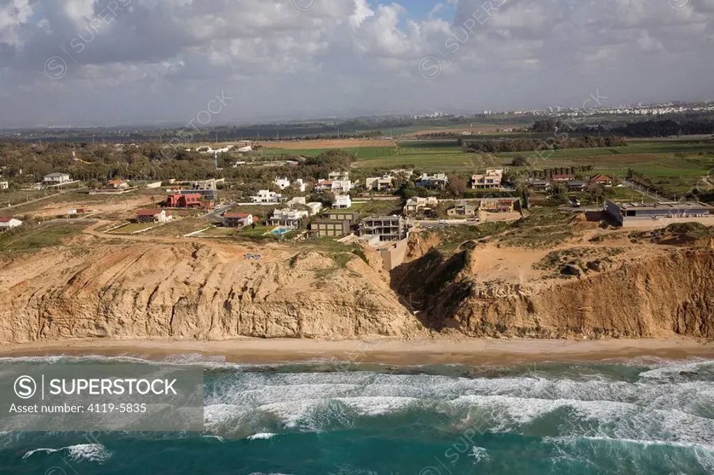Aerial photograph of the Arsuf neighborhood in the Costal plain