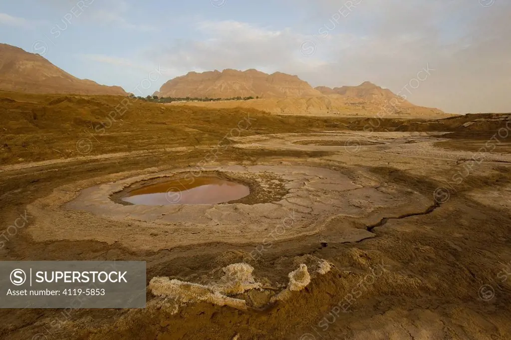 Photograph of the sinkholes of the Dead sea