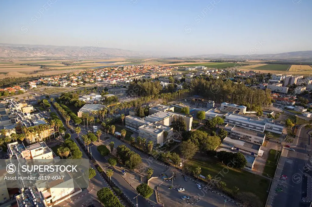 Aerial photograph of the modern city of Beit Shean