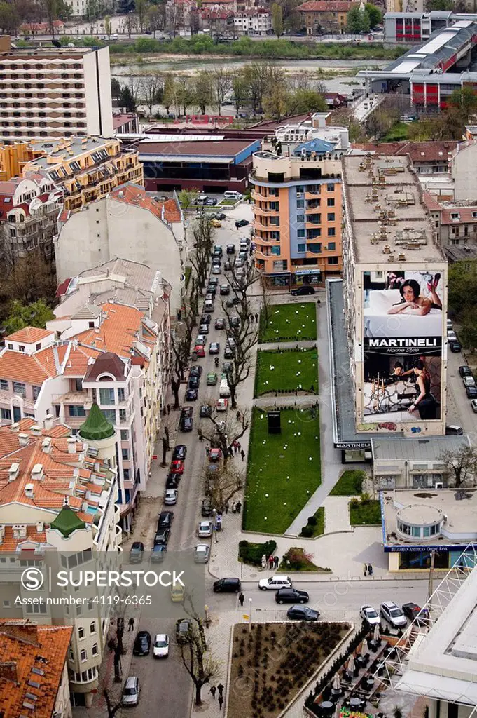 Aerial photograph of Plovdiv Bulgaria