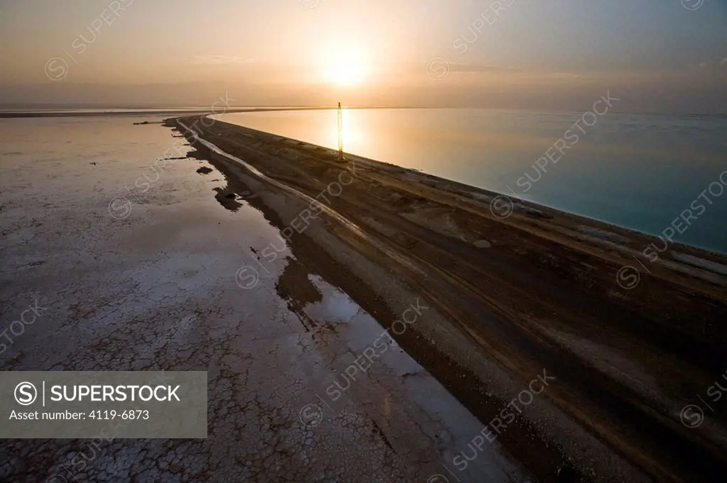 Abstract view of the Dead sea at dawn