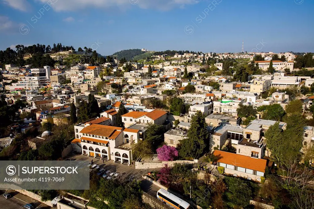 Aerial photograph of the city of Zefat in the Upper Galilee