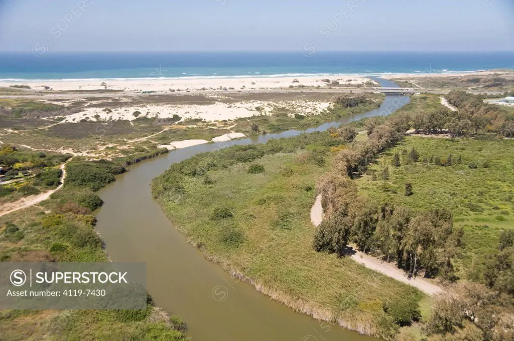 Aerial photograph of the Alexander stream in the Costal Plain