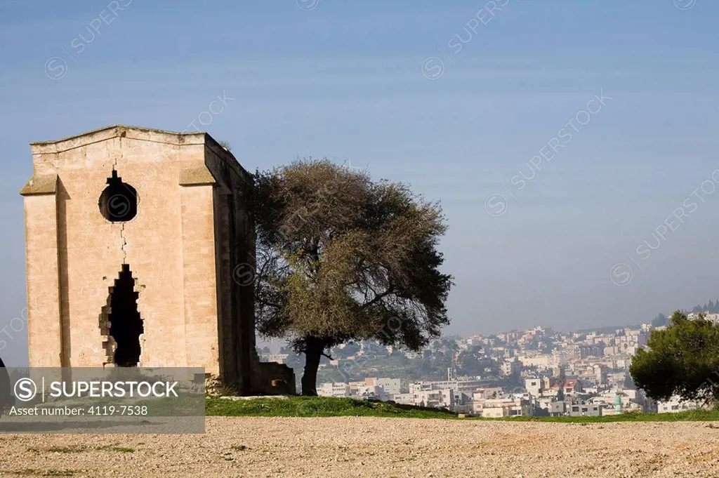 Photograph of the ruined church of Mary´s fear near the city of Nazareth in the Lower Galilee