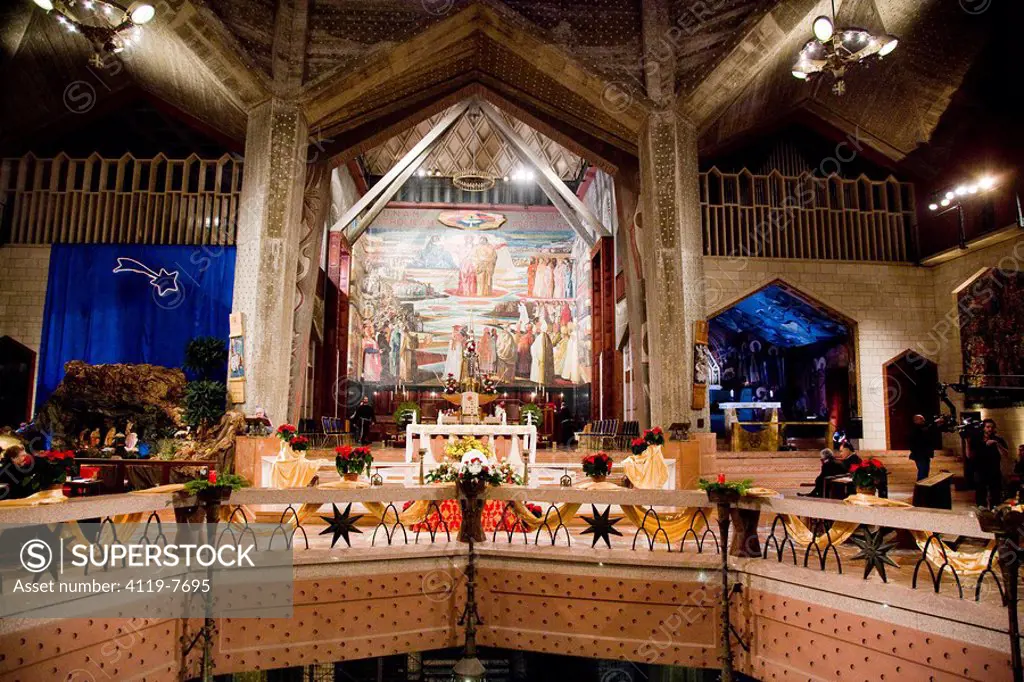 Photograph of christmas eve at the church of the annunciation in Nazareth