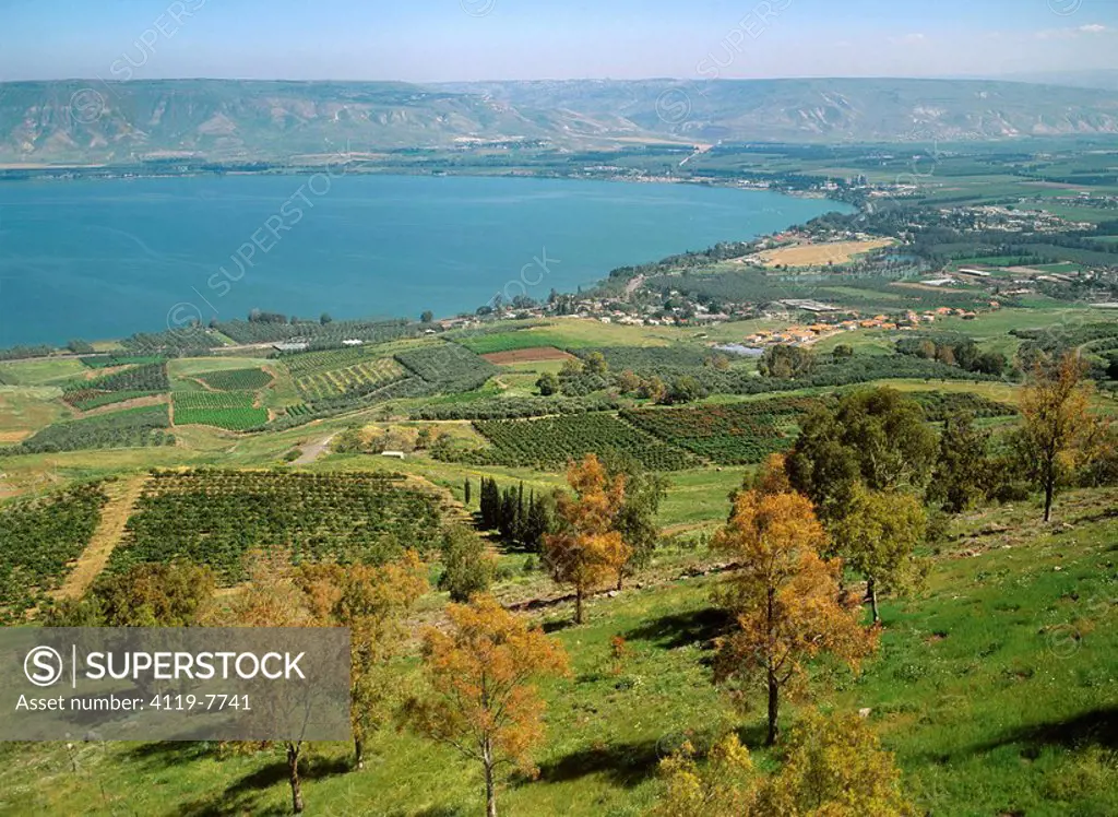 Aerial photograph of the sea of Galilee