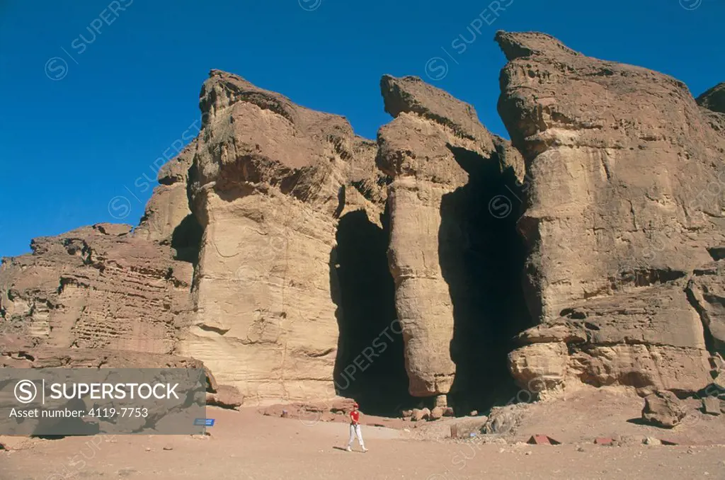 Abstract view of Solomon´s pillars in the Timna valley