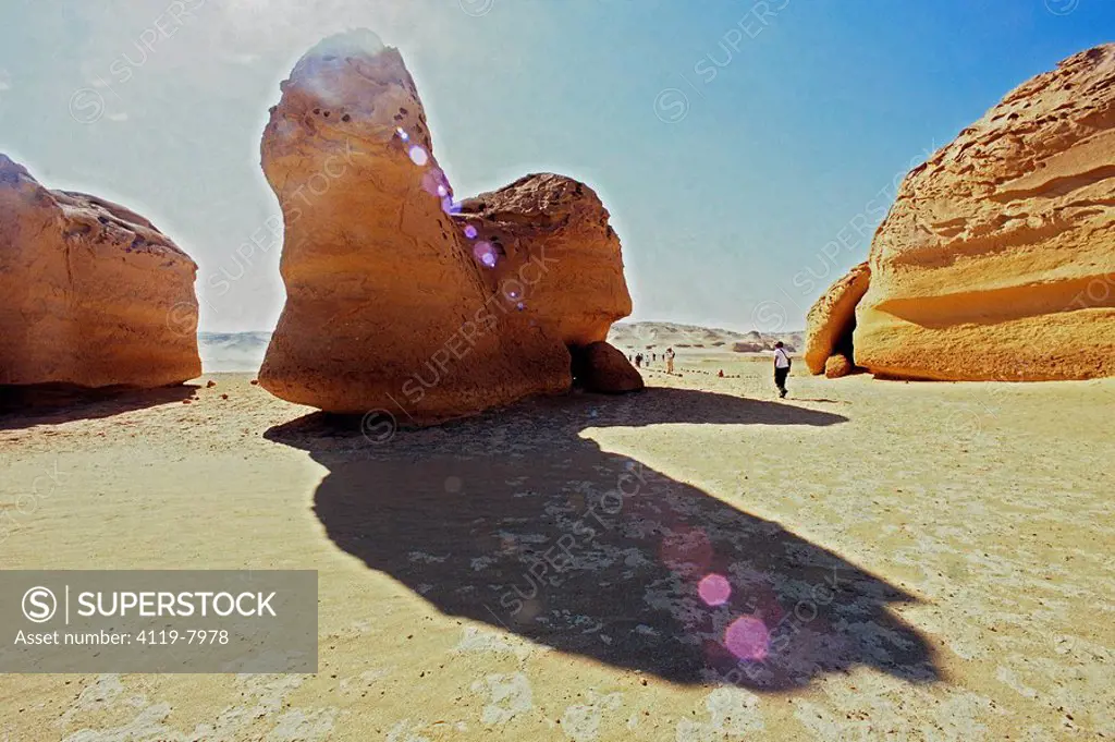 Photograph of the famos silicon rocks of Egypt´s western desert