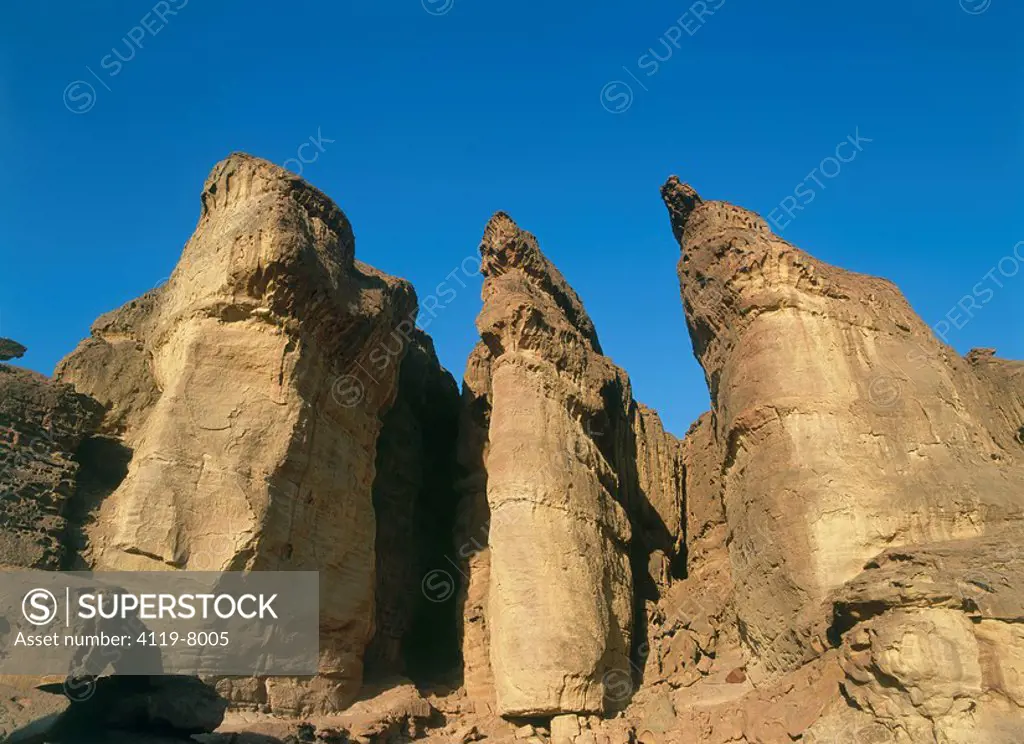 Abstract view of Solomon´s pillars in the Timna valley