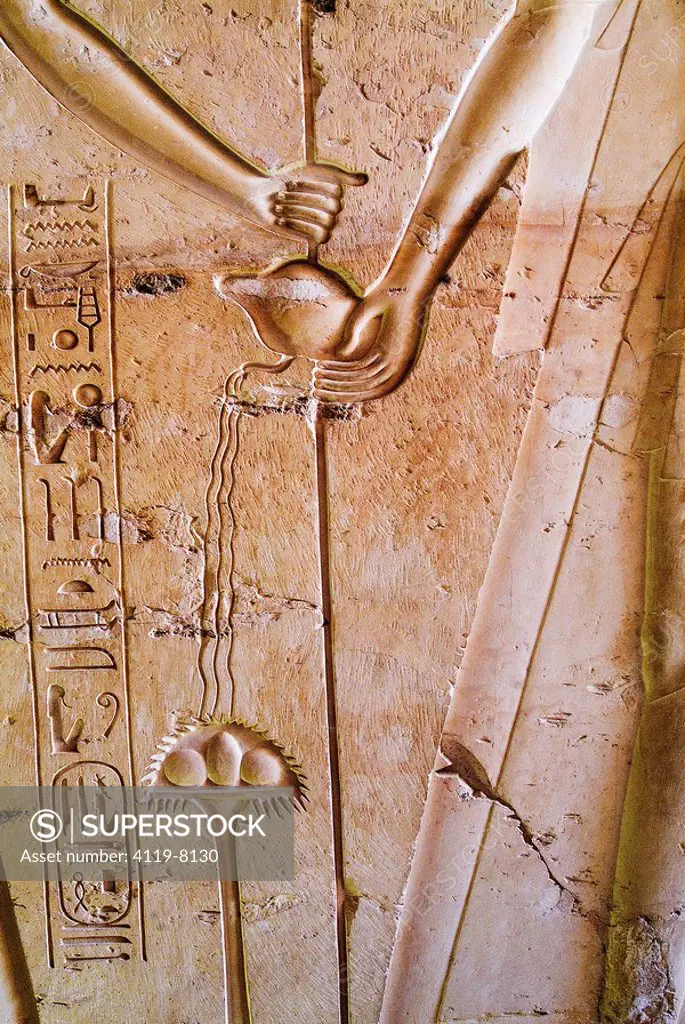 Photograph of the Egyptian Hieroglyphics in an ancient Egyptian temple
