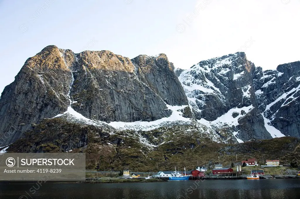 Photograph of a Norwegian fishing village