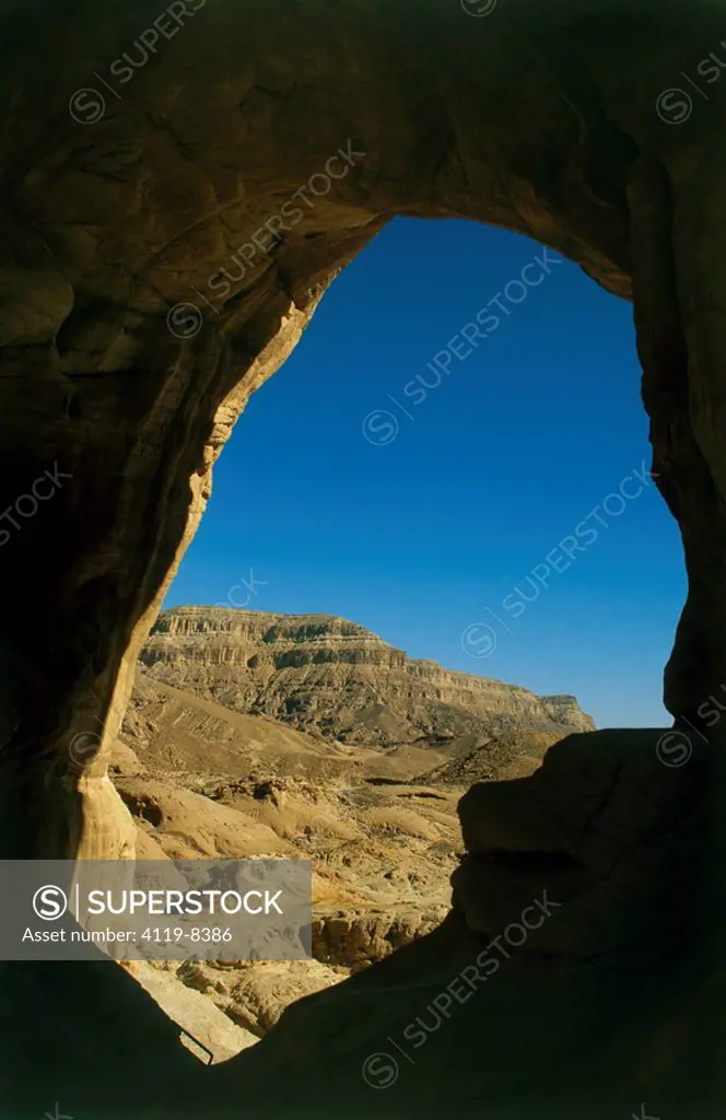 Photograph of a cave in the Timna valley