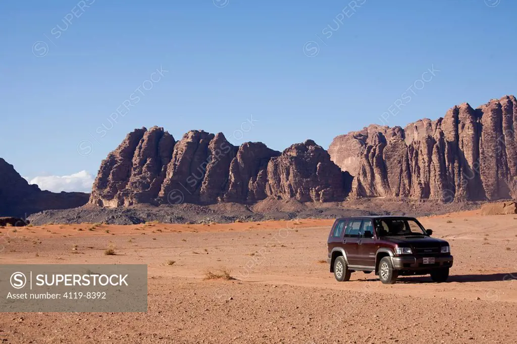 Driving through the Jordanian desert