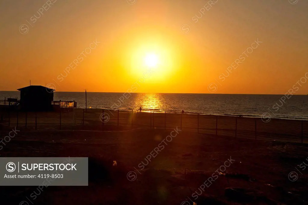 A photo of Ashdod beach at sunset