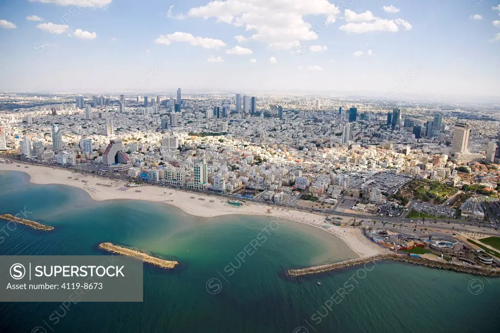 Aerial photograph of the southern coast of Tel Aviv