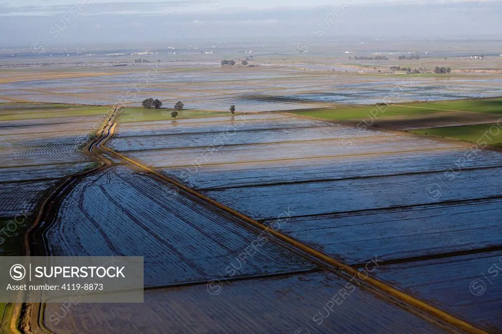 Aerial photograph of the agriculture fields of Andalusia Spain