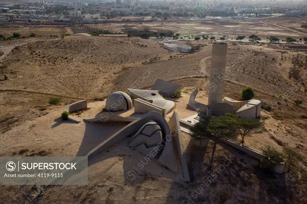 An Aerial view of the Negev Brigade Memorial in Beer Sheva