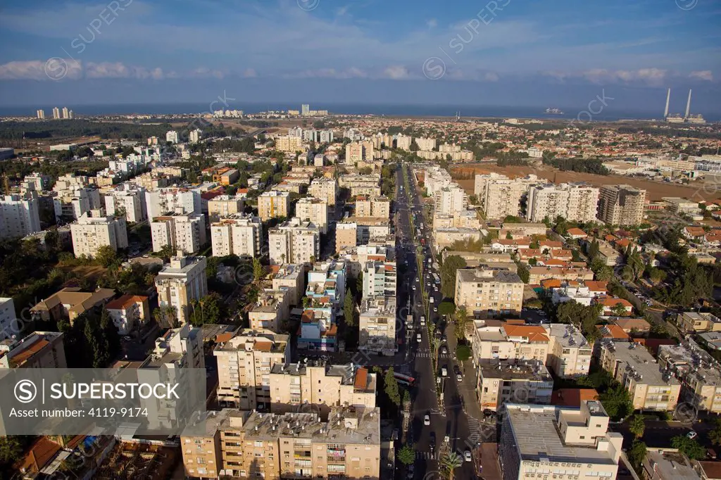 An aerial photo of Hadera