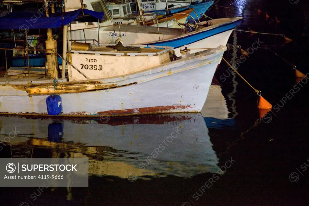Abstract view of a boat in the Port of Jaffa