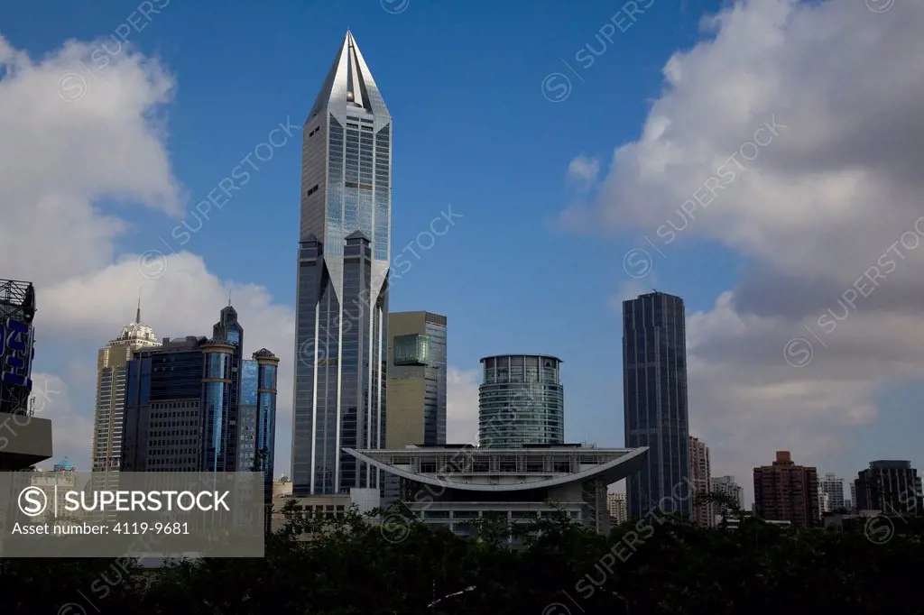 PHotograph of the cityscape of the Chinese city of Shanghai