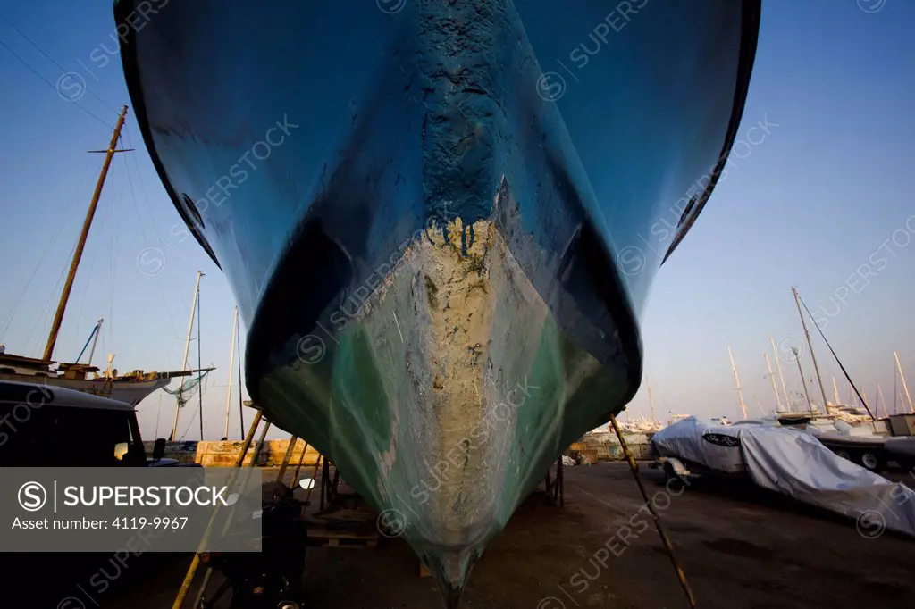 PHotograph of a sailing boat on the dock in Cyprus
