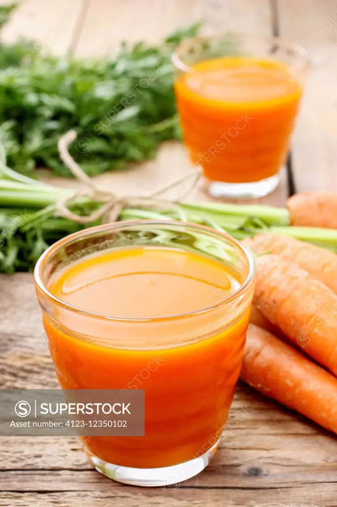 Carrot juice. Healthy vegetable drink