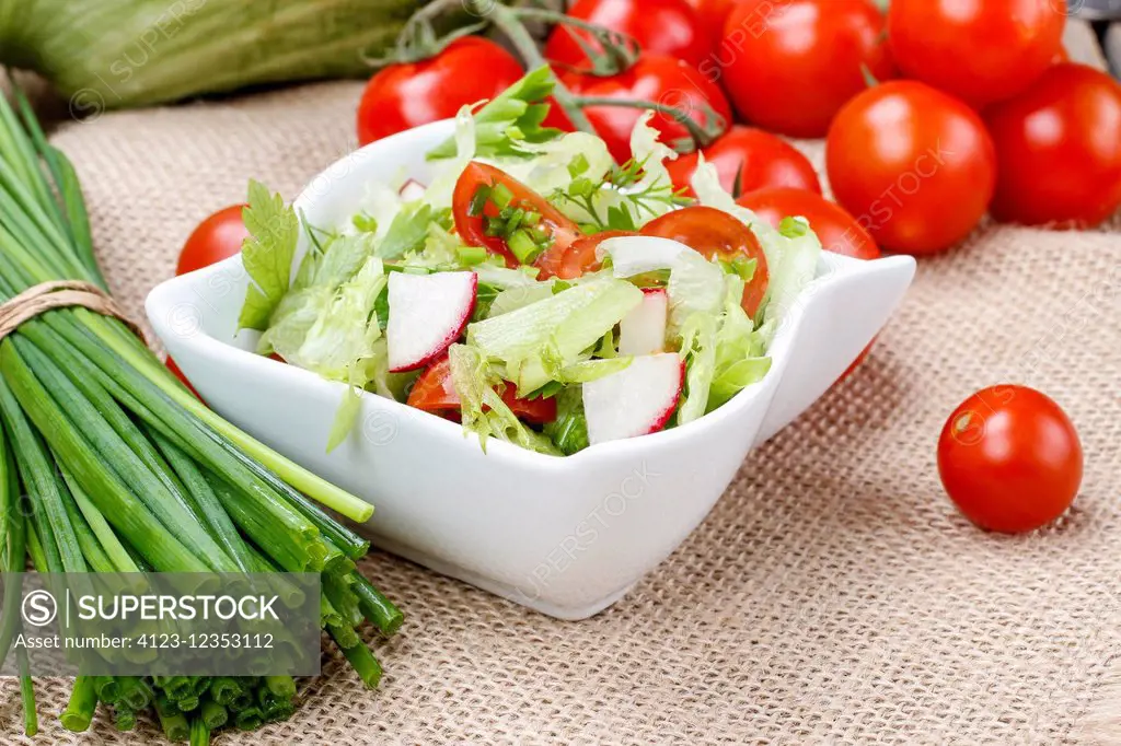 Spring vegetables salad - healthy food