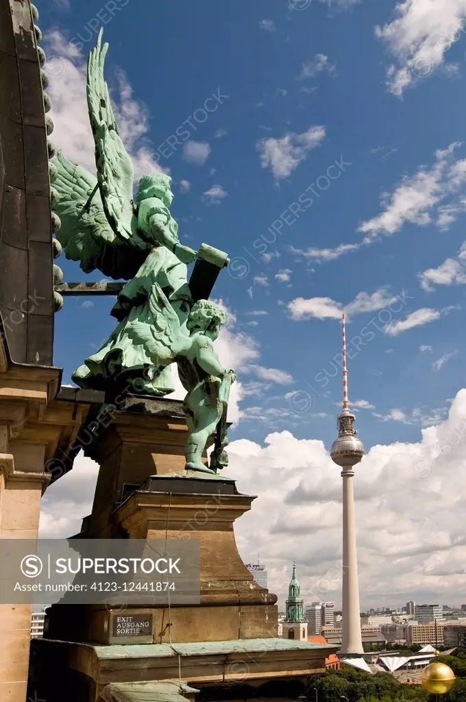 Germany, Berlin, the cathedral and the fernsehturm