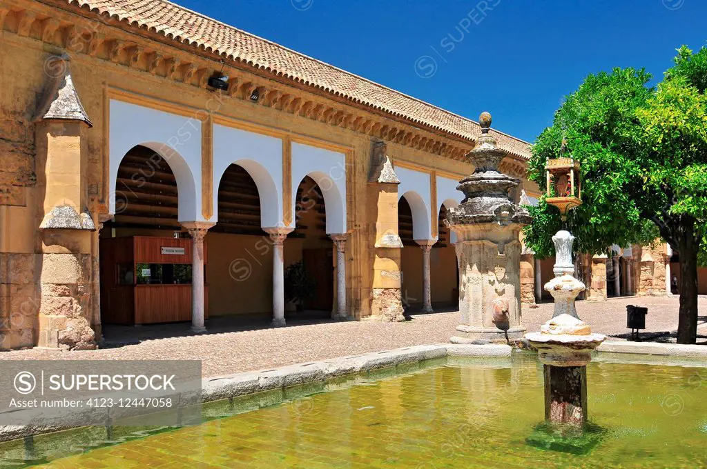 Great Mosque of Cordoba, seen from the Patio de los Naranjos. Andalusia, Spain