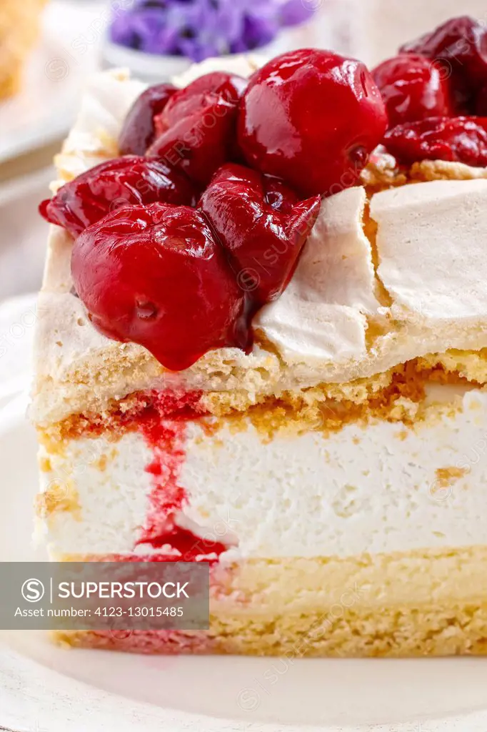 Cherry layer cake. Party dessert