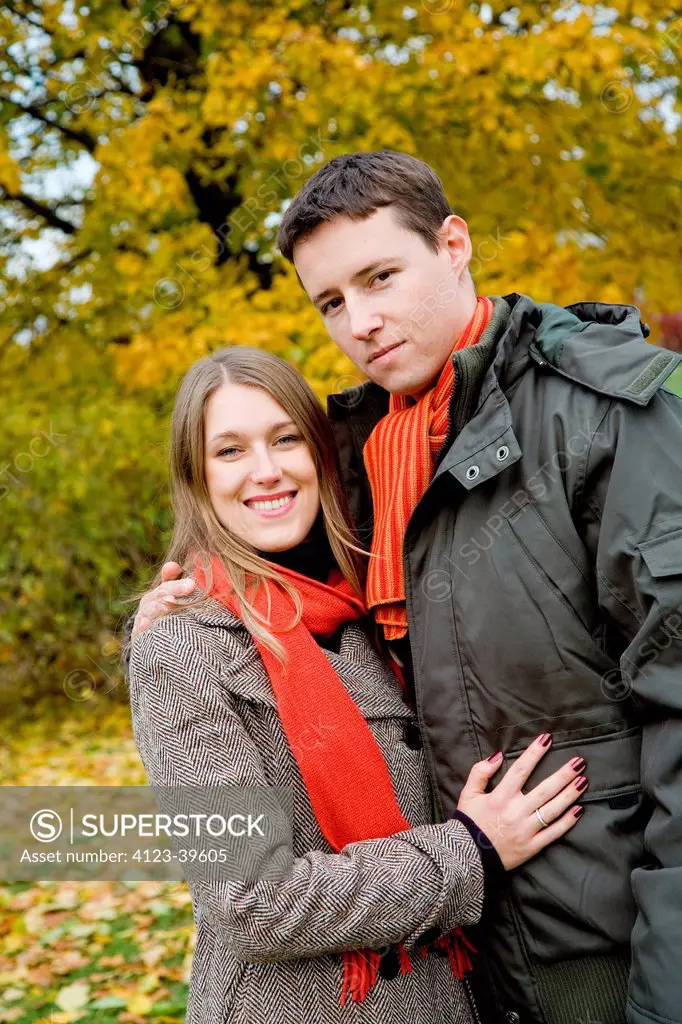 Young couple spending time in a park.
