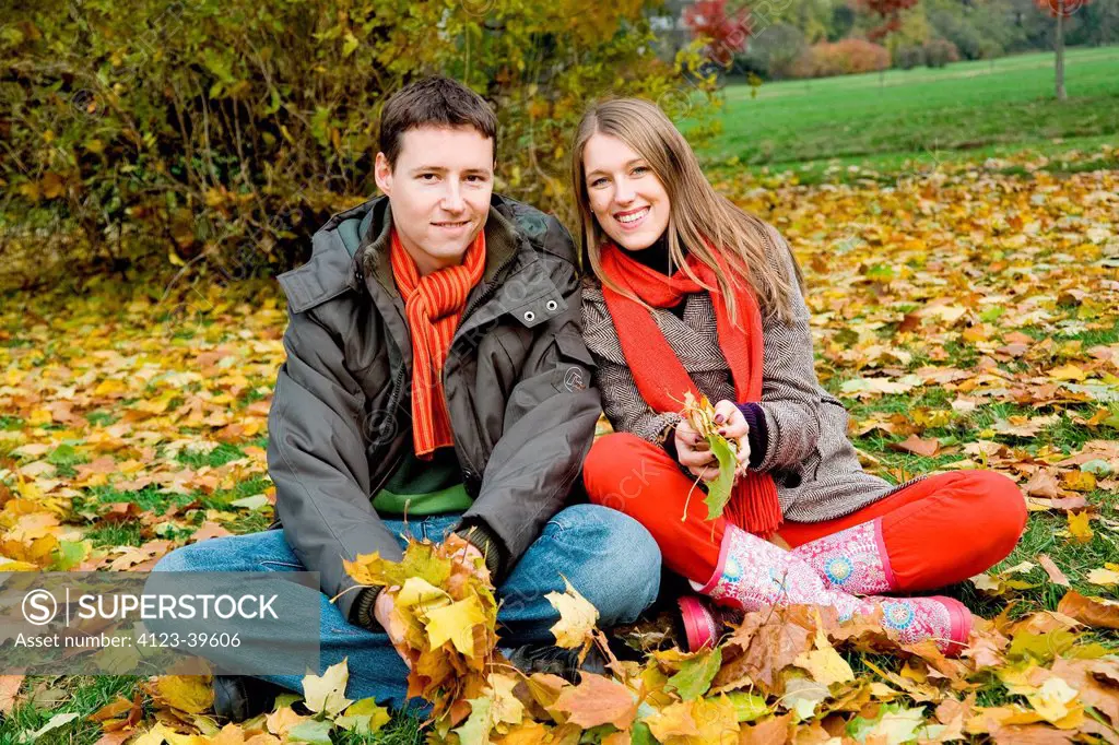 Young couple spending time in a park.