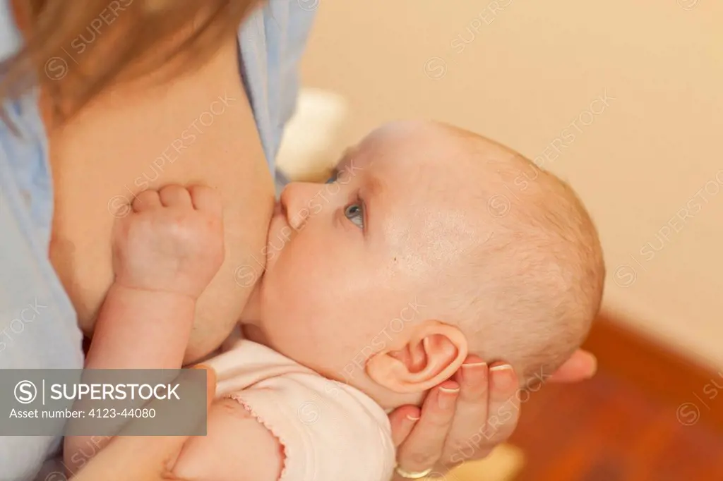 Little baby breast feeding.