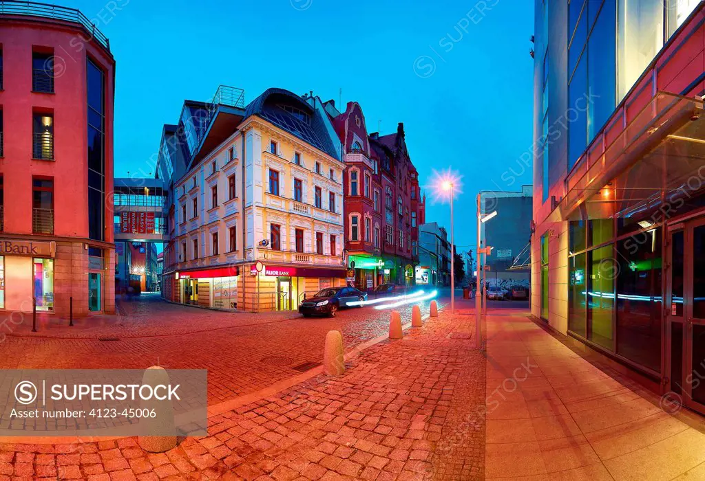Poland, Silesian Province, Bytom. Jainty Street, apartment houses in town centre.