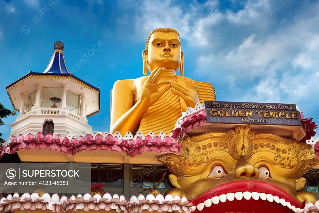 Sri Lanka, Dambulla, Golden Temple composed of five caves, the world biggest complex of cave temples with beautiful wall paintings, placed on UNESCO l...