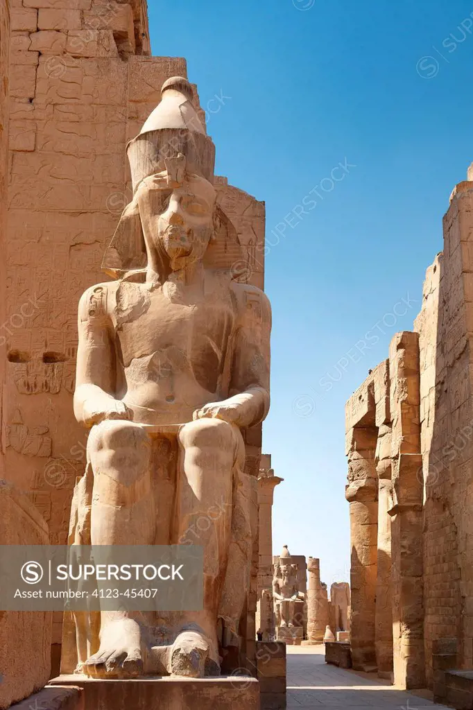 Egypt, the Temple of Amon-Re in Luxor, monument of Ramses the 2nd, building from UNESCO World Heritage List.